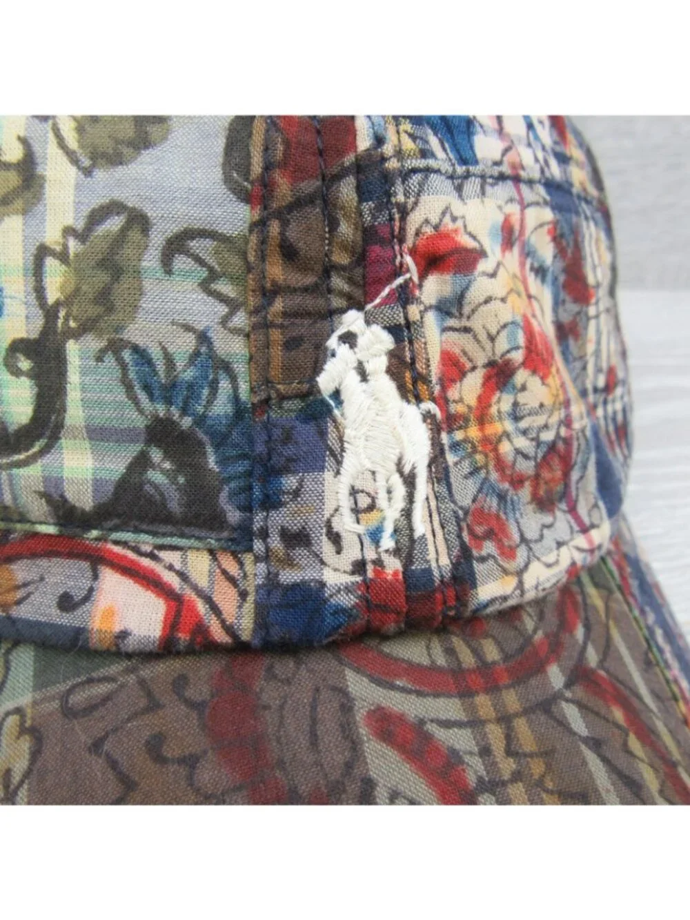 Polo Ralph Lauren Pony Logo Patchwork Madras Ball Cap Adjustable Strap NEW